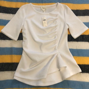 Women's Anthopologie top by Deletta in white, XS.